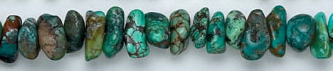 Design 6135: blue, green, brown turquoise chips beads
