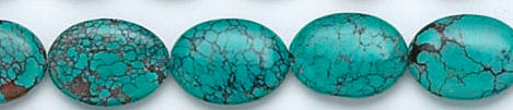 Design 6147: blue, green, brown turquoise oval beads