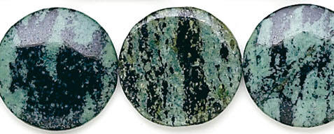 Design 6212: green, blue, black jasper coin beads