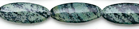 Design 6217: green, blue, black jasper oval beads