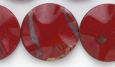 Design 6238: red jasper coin beads