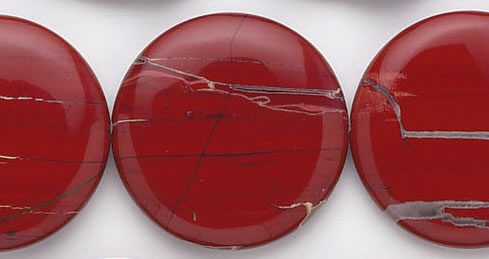 Design 6239: red jasper coin beads