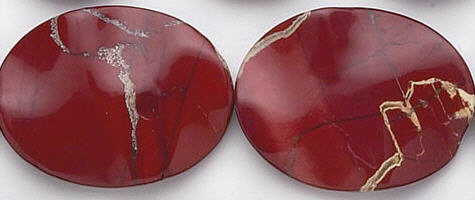 Design 6240: red jasper oval beads
