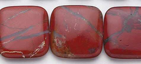 Design 6243: red jasper square beads