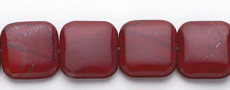 Design 6244: red jasper square beads