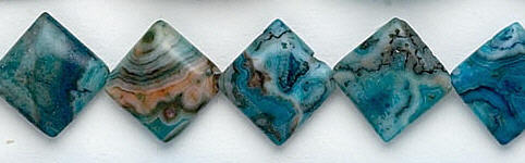 Design 6246: black,blue,gray blue-crazy agate square beads