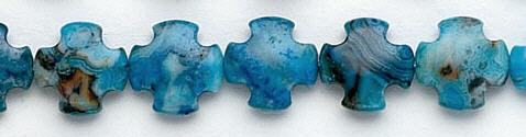 Design 6250: blue, black, gray, white blue-crazy agate beads