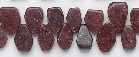 Design 6261: red muscovite tear-drop beads