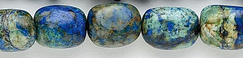 Design 6268: blue, green, brown azurite malachite nuggets beads
