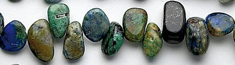 Design 6271: blue, green, brown azurite malachite beads