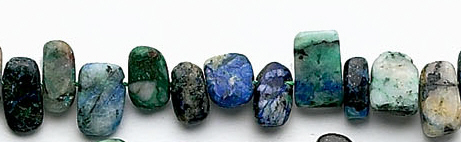 Design 6272: blue, green, brown azurite malachite beads