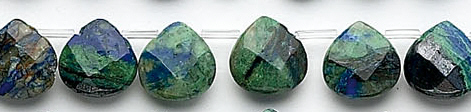 Design 6274: blue, green, brown azurite malachite faceted beads