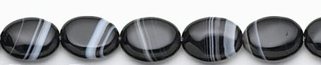 Design 6282: black, white banded onyx oval beads