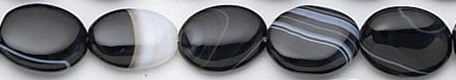 Design 6283: black, white banded onyx oval beads