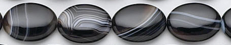 Design 6284: black, white banded onyx oval beads