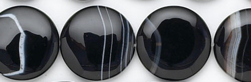 Design 6291: black, white banded onyx coin beads