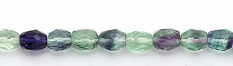 Design 6541: green, multi fluorite faceted beads