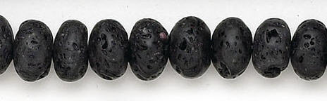 Design 6549: black lava rondelle beads