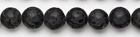 Design 6551: black lava round beads