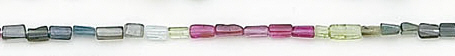 Design 6560: multi tourmaline square, tube beads