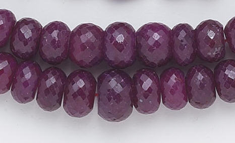 Design 6576: red ruby faceted beads