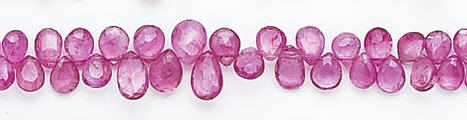 Design 6579: pink tourmaline briolettes, tear-drop beads