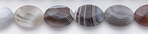 Design 6604: brown, multi botswana agate faceted, oval beads