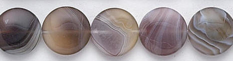 Design 6607: brown, multi botswana agate coin beads