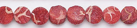 Design 6634: red sponge coral coin beads
