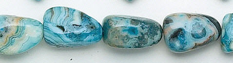 Design 6641: blue, multi crazy-lace agate nuggets beads