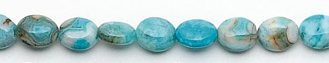 Design 6650: blue, multi crazy-lace agate oval beads