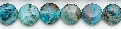 Design 6655: blue, multi crazy-lace agate coin beads