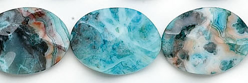 Design 6660: blue, multi crazy-lace agate oval beads