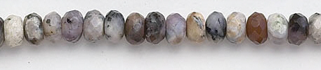 Design 6697: white, brown, multi dendrite agate faceted beads