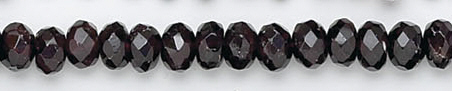 Design 6708: red garnet faceted, rondelle beads