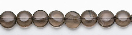 Design 6729: brown, gray smoky quartz coin beads