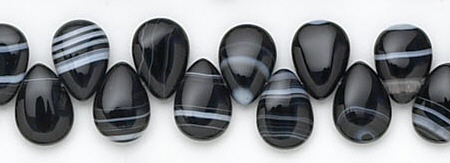 Design 6739: black, white banded onyx beads