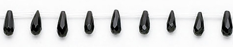 Design 6745: black black onyx faceted, tear-drop beads
