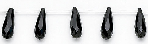 Design 6746: black black onyx faceted, tear-drop beads