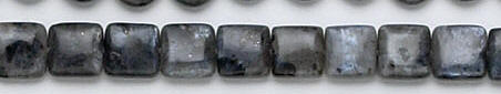 Design 6768: black, multi labradorite coin, square beads