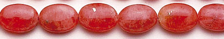 Design 6790: red, orange rhodocrosite oval beads