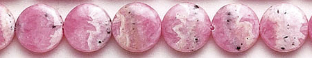 Design 6799: pink rhodocrosite coin beads