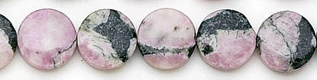 Design 6801: pink, black jasper coin beads