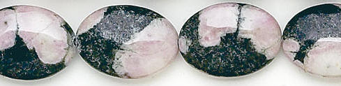 Design 6805: pink, black jasper oval beads