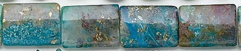 Design 6817: blue, green, brown chrysocolla rectangular beads