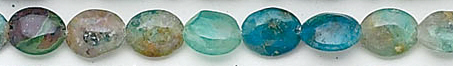 Design 6818: blue, green, brown chrysocolla oval beads
