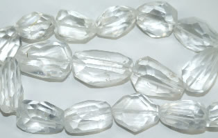 Design 6835: white crystal faceted beads