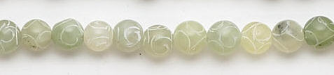 Design 6859: green jade suchow careved beads