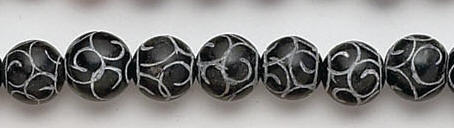 Design 6860: black jade suchow careved beads