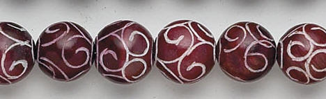 Design 6861: red jade suchow careved beads